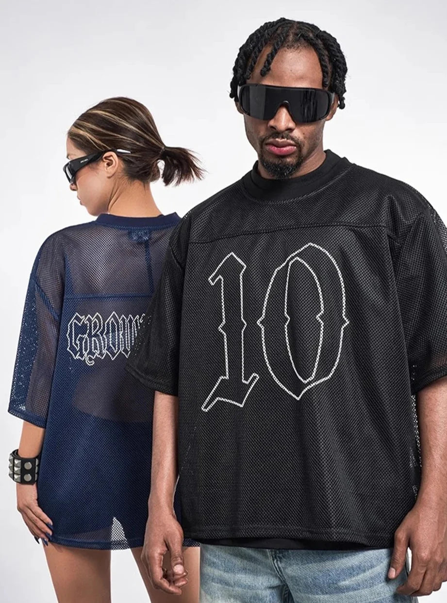Mesh Short Sleeve Football Jersey — dettaglio della stampa