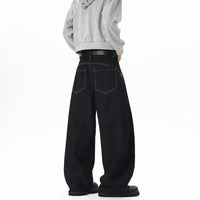 Metal Buckle Zip Wide Leg Jeans — vista laterale