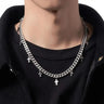 Y2K Mini Cross Pendant Cuban Chain Necklace