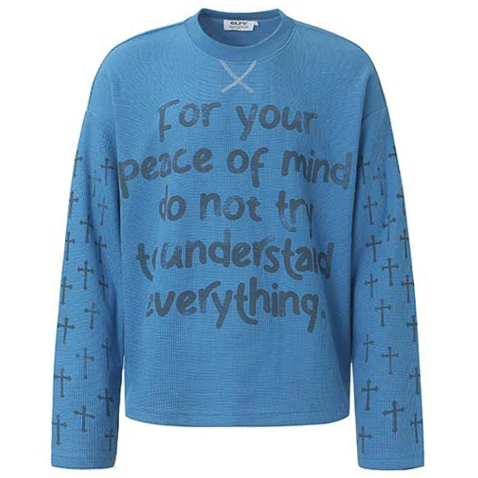 "Minimal Memory" Graphic Long Sleeve Top — vista frontale