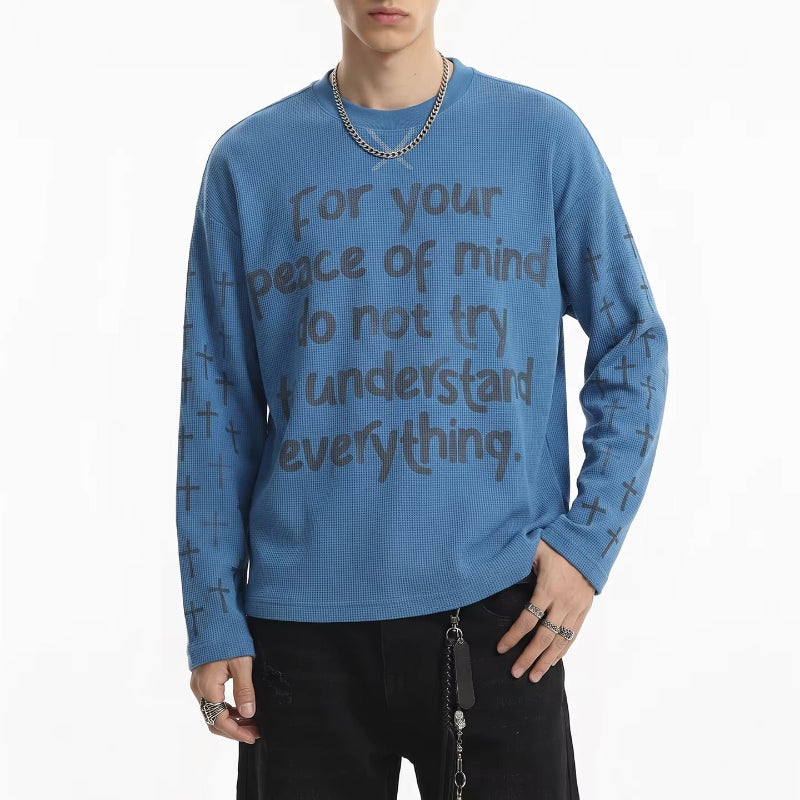 "Minimal Memory" Graphic Long Sleeve Top — dettaglio