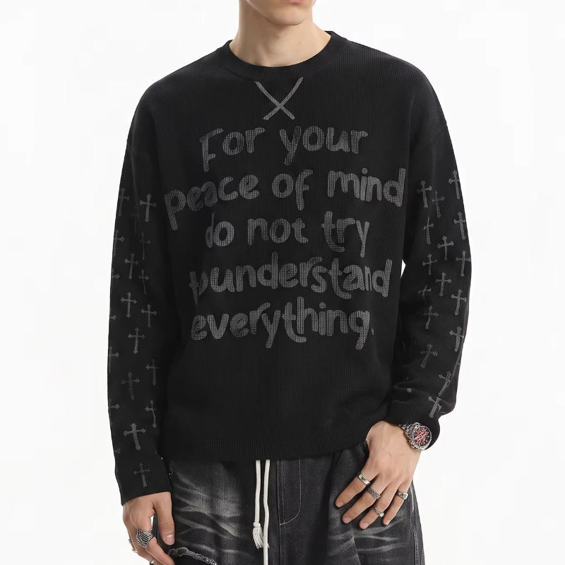 "Minimal Memory" Graphic Long Sleeve Top — in alternativa