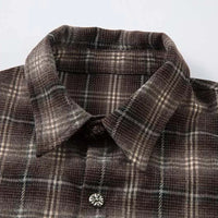 "Minutes" Plaid Mock Two Piece Long Sleeve Button Up Shirt Top — in alternativa