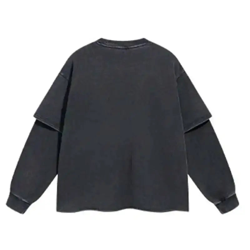 Mock Two Piece Spiritual Graphic Long Sleeve Top — vista laterale