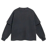 Mock Two Piece Spiritual Graphic Long Sleeve Top — vista laterale