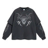 Y2K Mock Two Piece Spiritual Graphic Long Sleeve Top