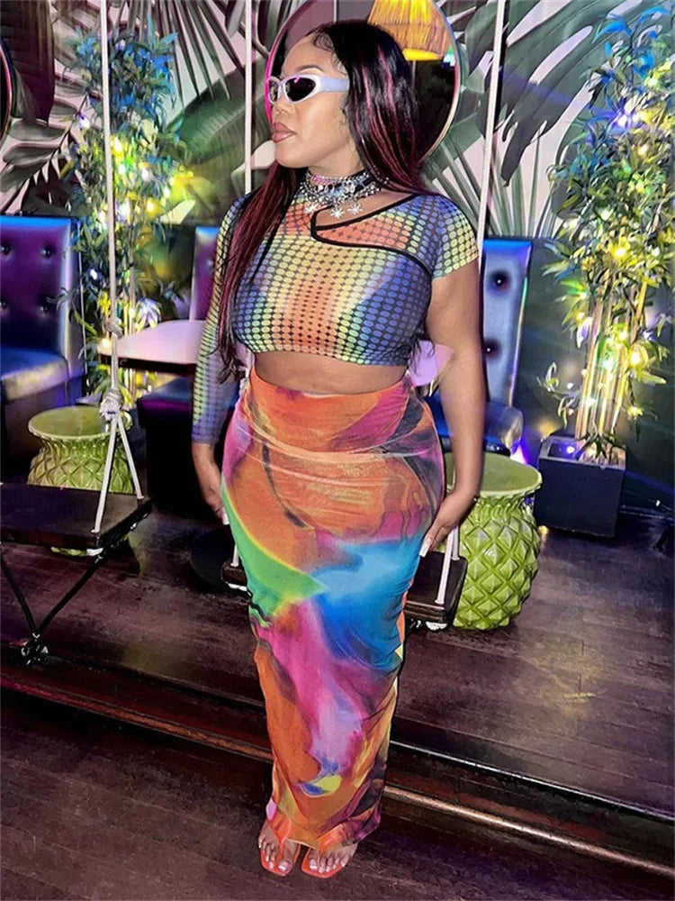 Multi Coloured Long Maxi Skirt — dettaglio