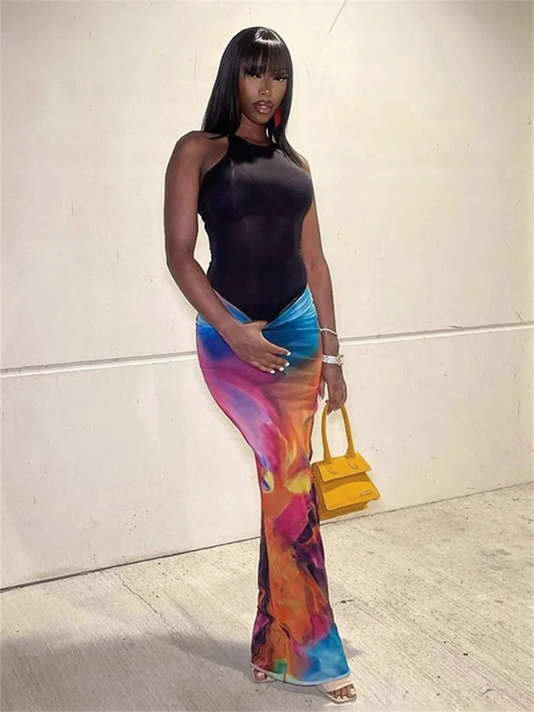 Multi Coloured Long Maxi Skirt — in alternativa