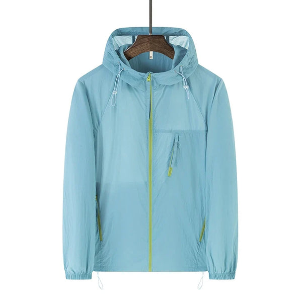 Multi Zip Lightweight Windbreaker Jacket Coat — vista frontale