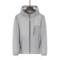 Multi Zip Lightweight Windbreaker Jacket Coat — dettaglio del tessuto
