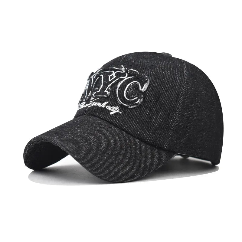 NYC Letter Embroidered Baseball Cao — vista posteriore