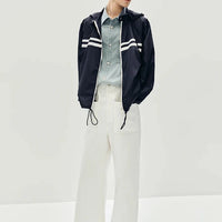 Nautical Sporty Hooded Windbreaker Jacket — vista posteriore
