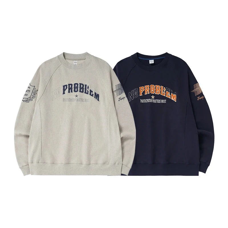 No Problem Embroidered Crewneck Sweatshirt — vista laterale