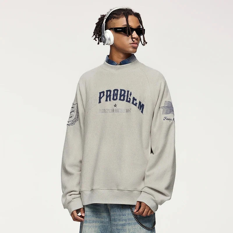 No Problem Embroidered Crewneck Sweatshirt — vista posteriore