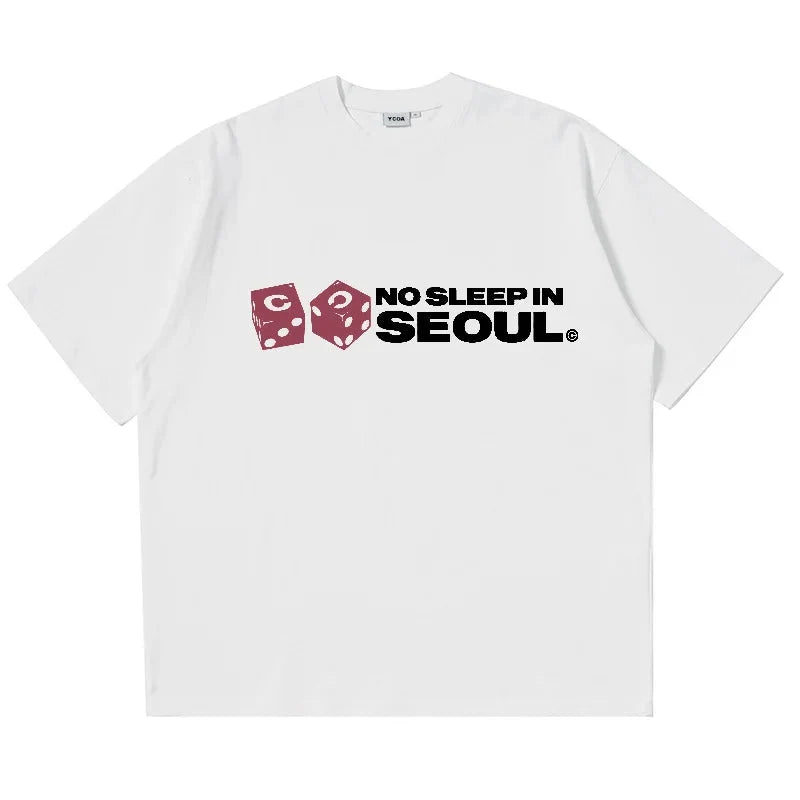 No Sleep In Seoul Graphic T Shirt — dettaglio del tessuto