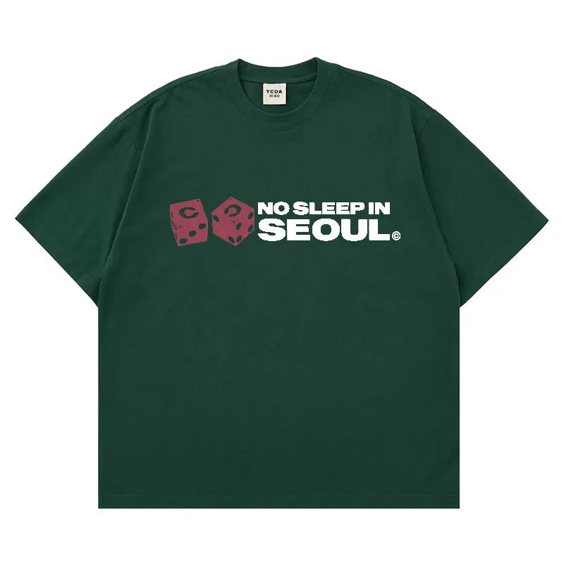 No Sleep In Seoul Graphic T Shirt — dettaglio della stampa