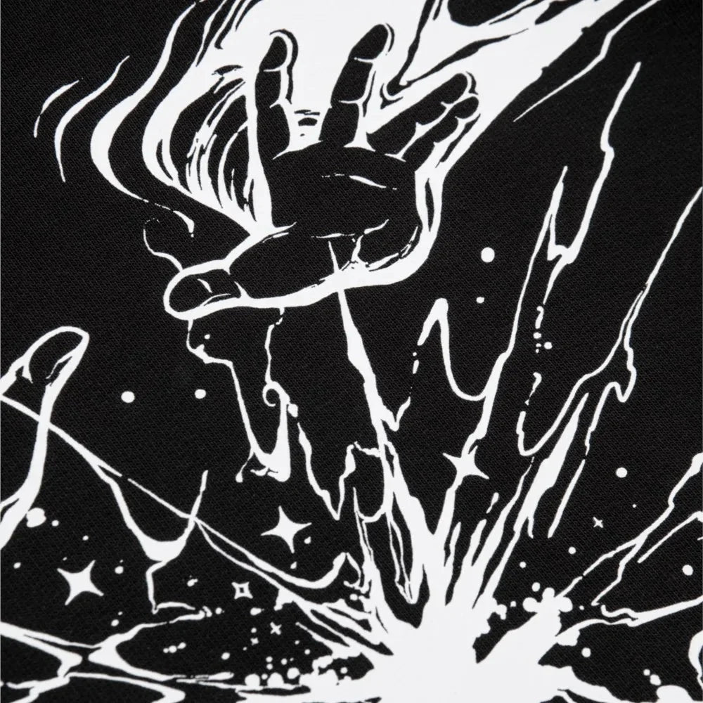 Omnipotent Power Print Graphic Hoodie — dettaglio del tessuto
