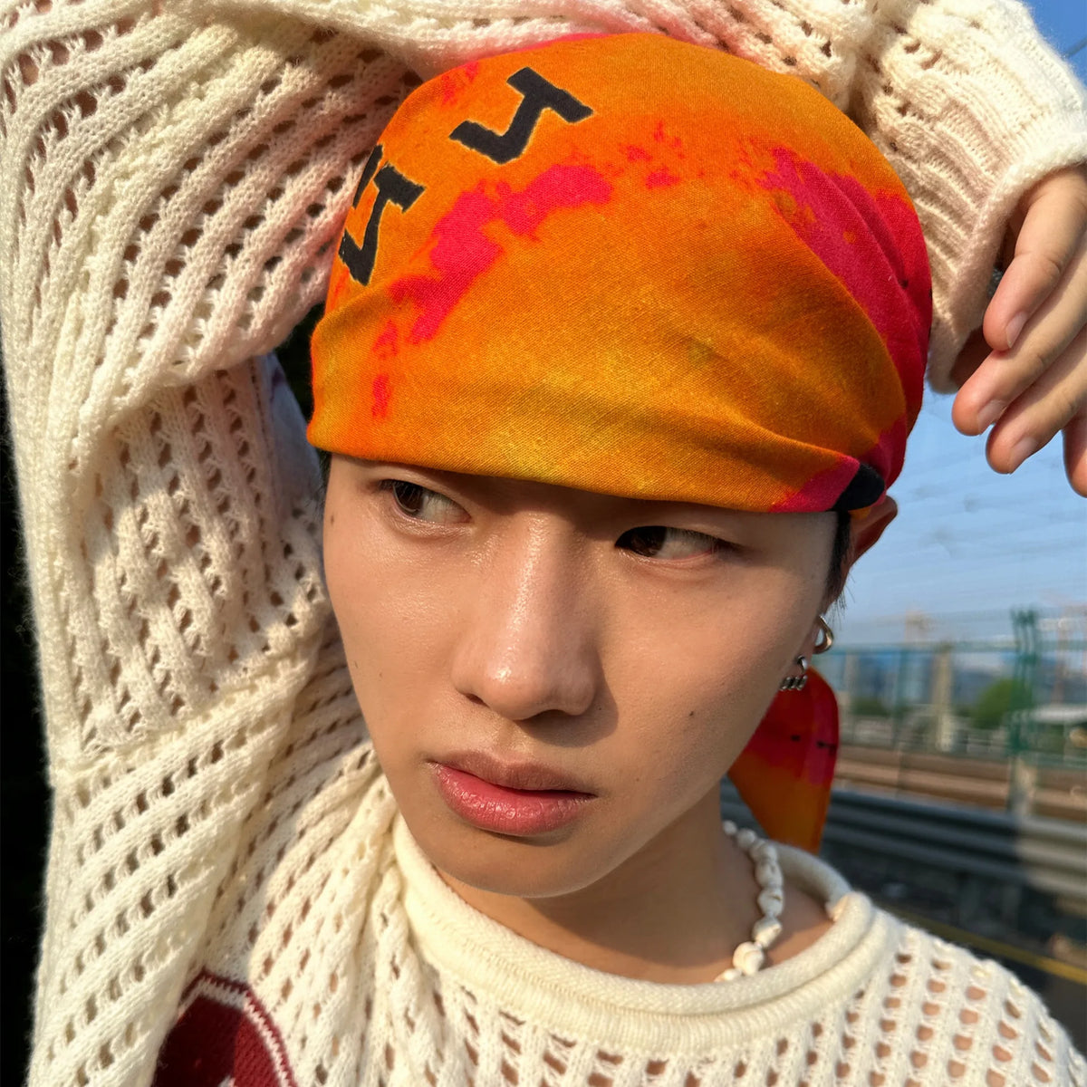 Orange Sunset Square Bandana — dettaglio