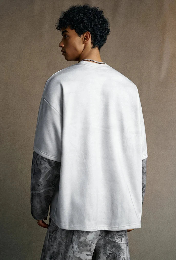 Origin 340gsm Essentials Desert Camo Mock Long Sleeve T Shirt — dettaglio