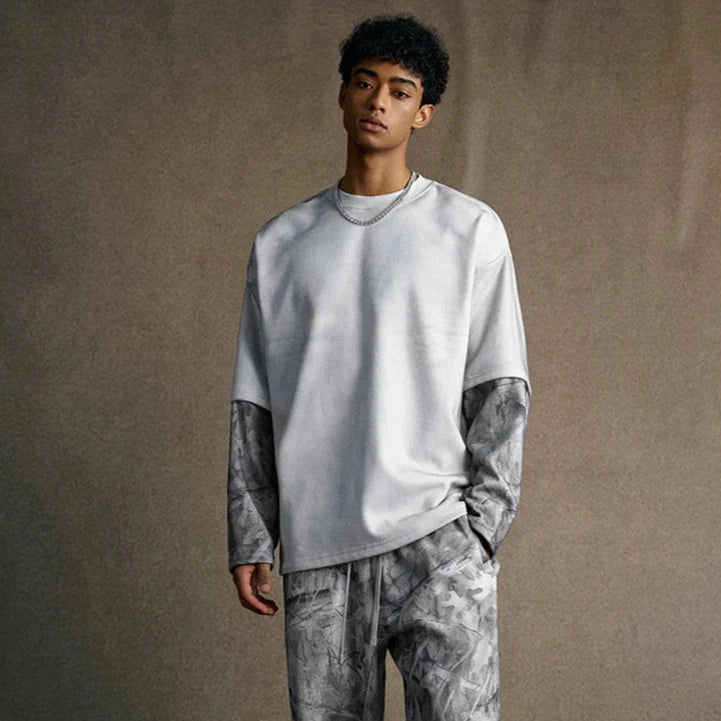 Origin 340gsm Essentials Desert Camo Mock Long Sleeve T Shirt — vista posteriore