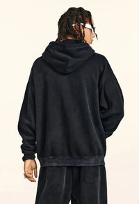 Origin 360gsm Washed Ribbon Zip Up Hoodie — vista posteriore