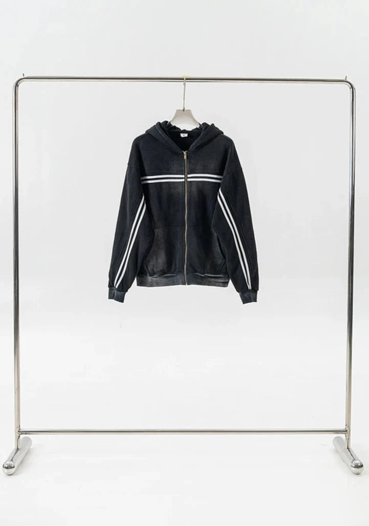 Origin 360gsm Washed Ribbon Zip Up Hoodie — dettaglio della stampa