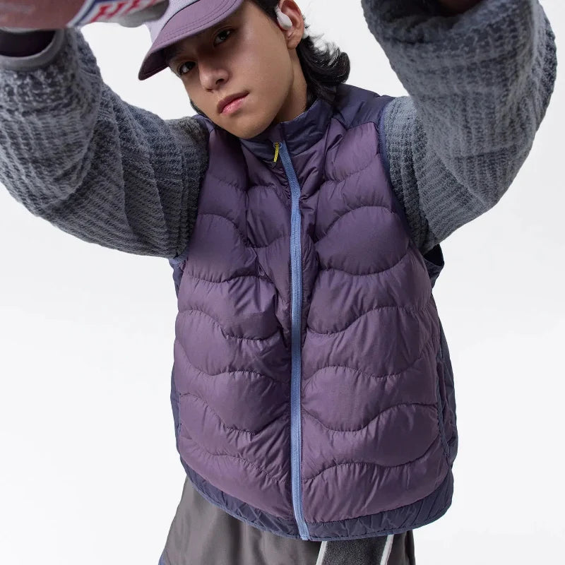 Outdoor Mountain Style Lightweight Down Vest Coat — vista laterale