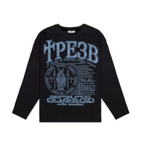 Oversized Gothic Graphic Long Sleeve Top — in alternativa
