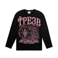 Oversized Gothic Graphic Long Sleeve Top — dettaglio del tessuto