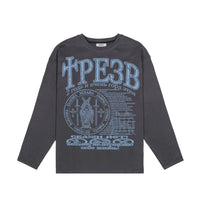 Oversized Gothic Graphic Long Sleeve Top — vista frontale