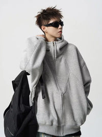 Oversized Tubed Zip Up Hoodie — dettaglio