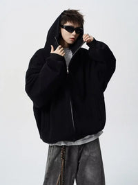 Oversized Tubed Zip Up Hoodie — vista posteriore