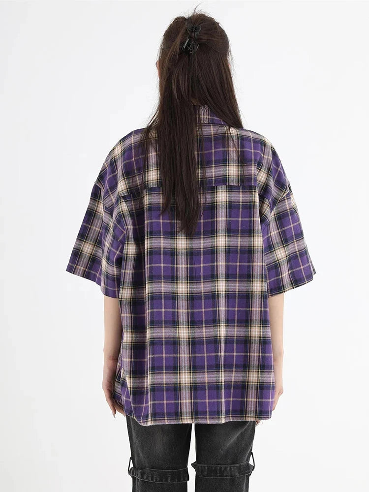 Oversized Womens Plaid Shirt — dettaglio della stampa