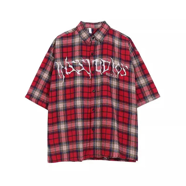 Oversized Womens Plaid Shirt — vista frontale