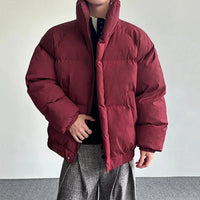 Padded Stand Collar Zip Up Coat Puffer Jacket — vista laterale