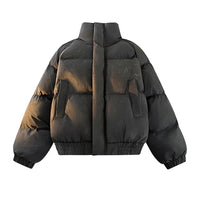 Padded Stand Collar Zip Up Coat Puffer Jacket — vista posteriore