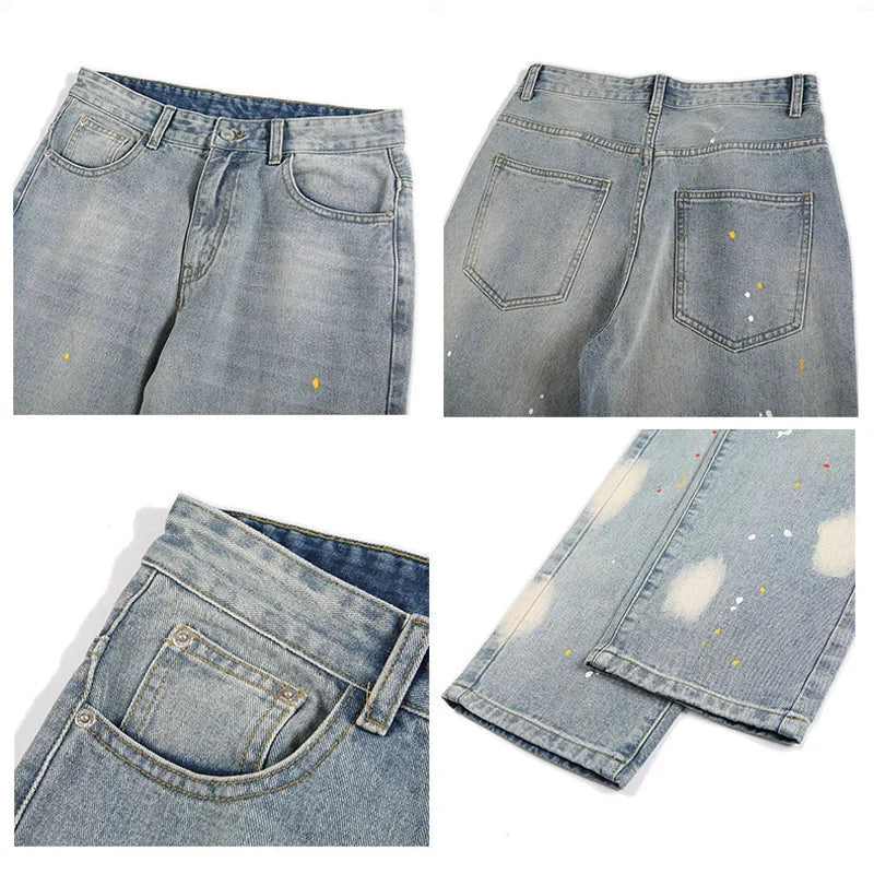 Paint Splatter Denim Jeans — dettaglio della stampa