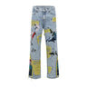 Y2K Painting Embroidered Denim Ripped Distressed Jeans