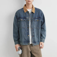 Patchwork Denim Washed Jacket — vista frontale