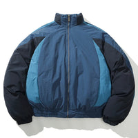 Patchwork Puffer Jacket Coat — vista frontale