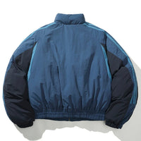 Patchwork Puffer Jacket Coat — dettaglio