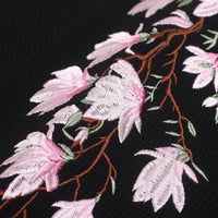 Pink Flower Embroidered Sleeves Long Sleeve Top — in alternativa