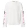 Y2K Pink Flower Embroidered Sleeves Long Sleeve Top