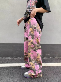 Pink Forest Camo Baggy Jeans — dettaglio