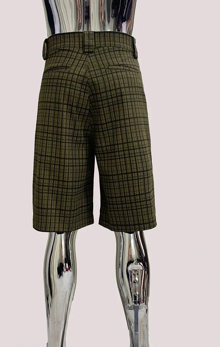 Plaid Gingham High Waist Jorts — vista laterale