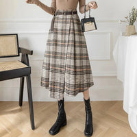 Plaid High Waist Half Skirt — vista posteriore