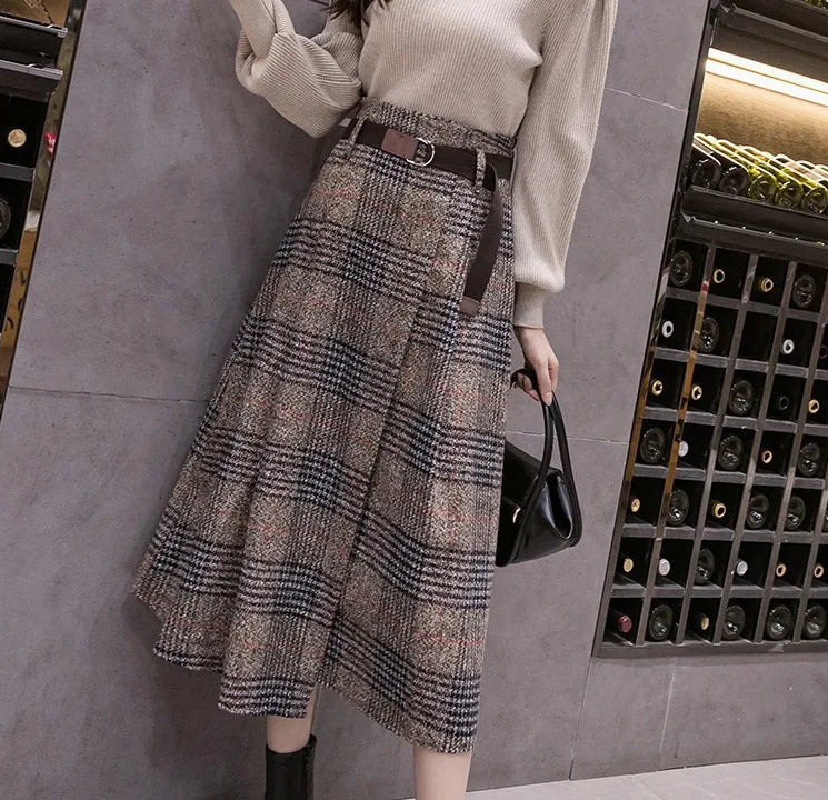 Plaid High Waist Half Skirt — dettaglio della stampa