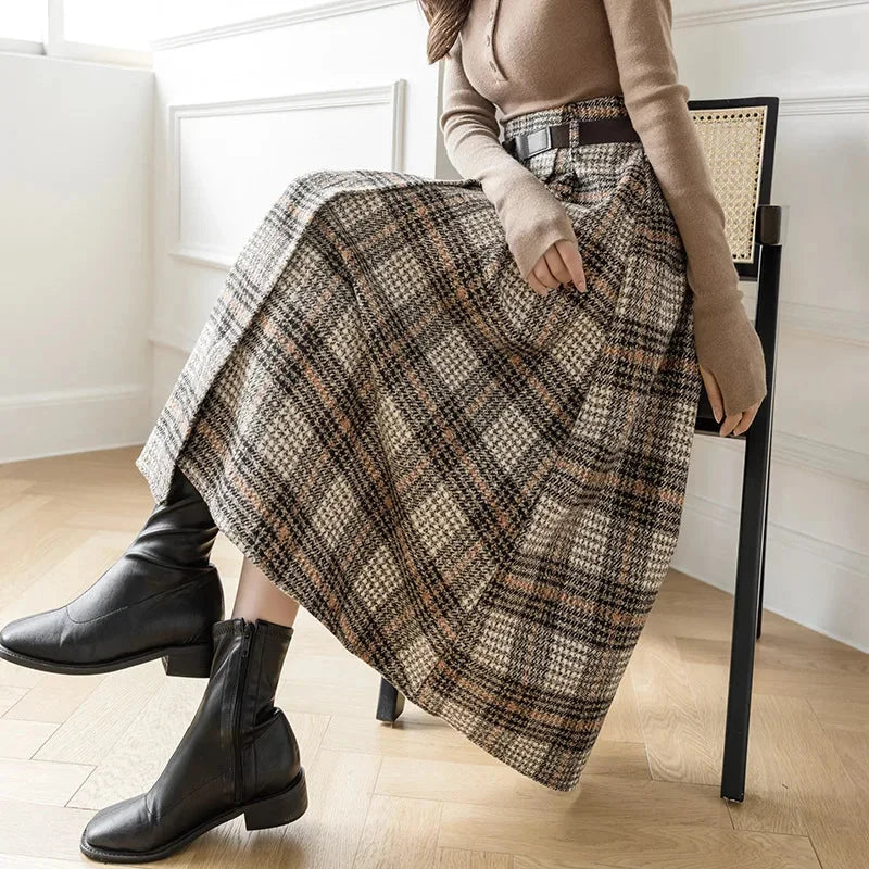Plaid High Waist Half Skirt — in alternativa