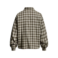 Plaid "I Love You" Embroidered Long Sleeve Shirt — dettaglio della stampa
