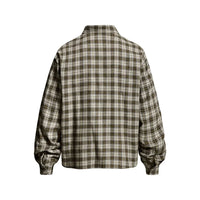 Plaid "I Love You" Embroidered Long Sleeve Shirt — dettaglio della stampa